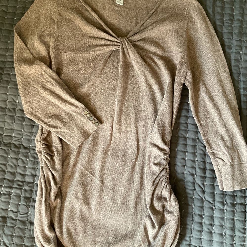 Motherhood Maternity Brown Long Sleeve shirt Large